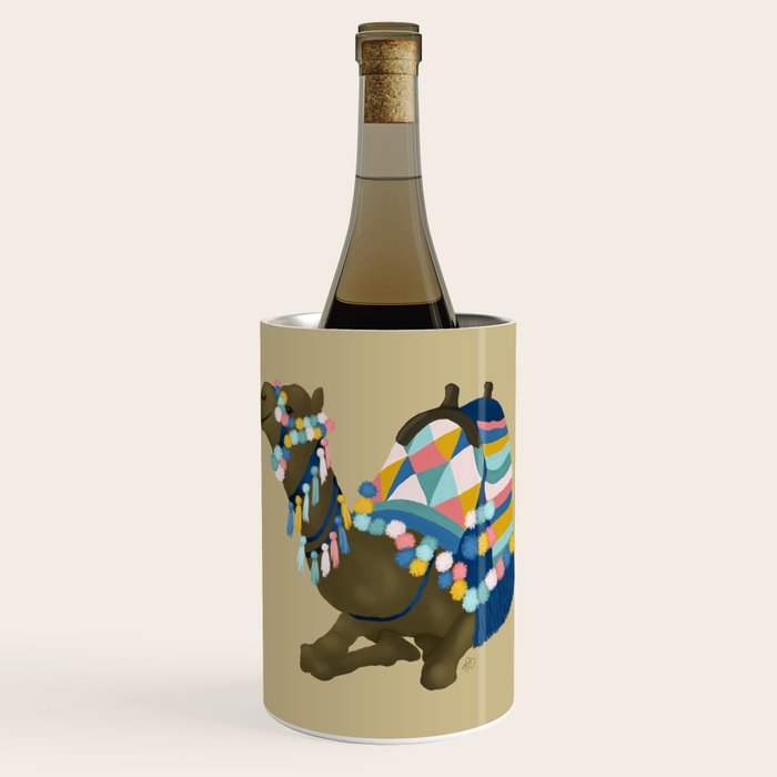 Colorful Desert Camel and Pyramids Wine Chiller Gallery Image 1
