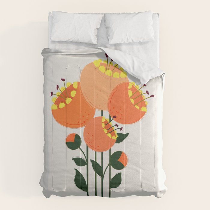 Orange Garden Flowers Comforter Gallery Image 6