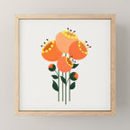 Orange Garden Flowers Mini Art Print Gallery Image 1