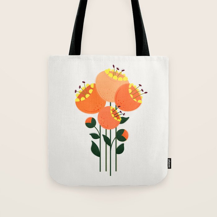 Orange Garden Flowers Tote Bag Gallery Image 1