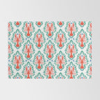 Fluidity in Color: A Watercolor Portrait of the Majestic Lobster Rug Gallery Image 2