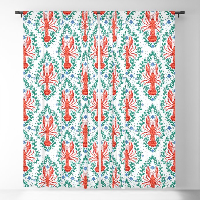 Fluidity in Color: A Watercolor Portrait of the Majestic Lobster Window Curtain Gallery Image 5