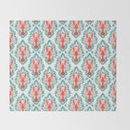 Fluidity in Color: A Watercolor Portrait of the Majestic Lobster Throw Blanket Gallery Image 2