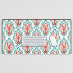 Fluidity in Color: A Watercolor Portrait of the Majestic Lobster Desk Mat Gallery Image 1