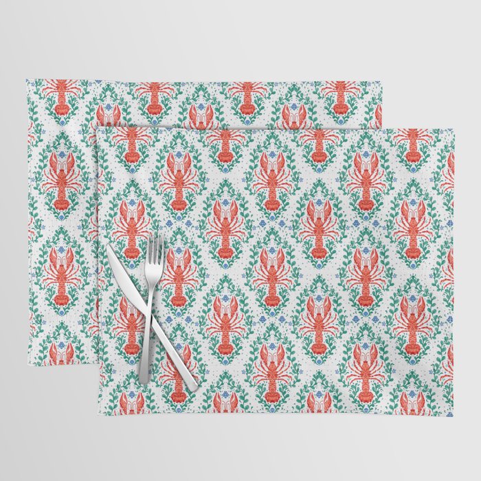 Fluidity in Color: A Watercolor Portrait of the Majestic Lobster Placemat Gallery Image 1