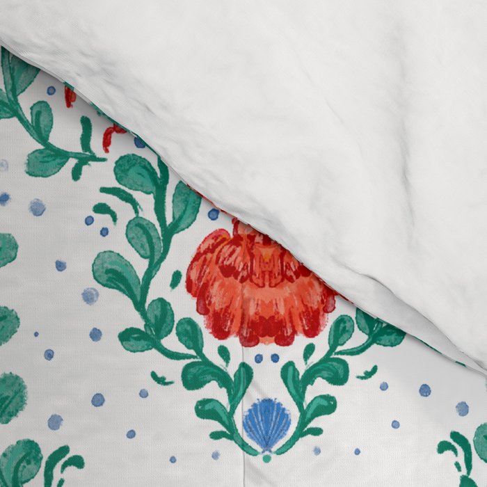 Fluidity in Color: A Watercolor Portrait of the Majestic Lobster Comforter Gallery Image 4