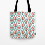 Fluidity in Color: A Watercolor Portrait of the Majestic Lobster Tote Bag Gallery Image 1