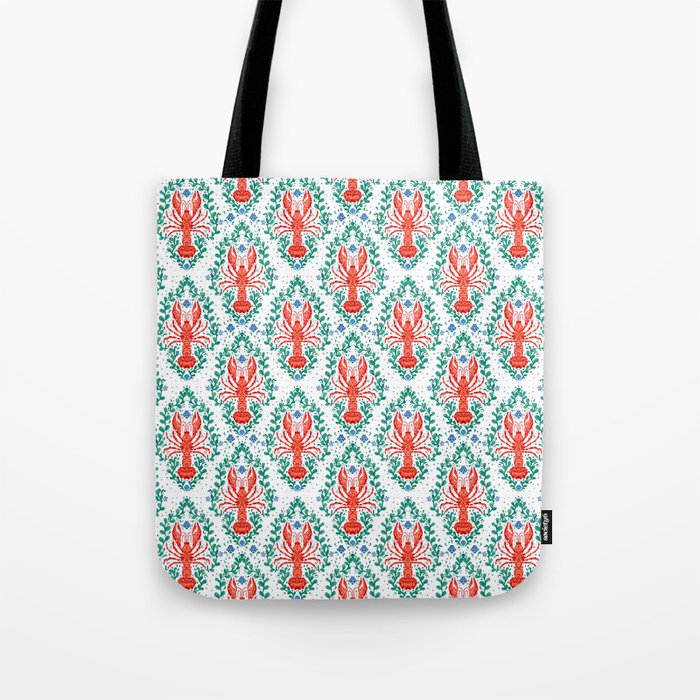 Fluidity in Color: A Watercolor Portrait of the Majestic Lobster Tote Bag Gallery Image 1