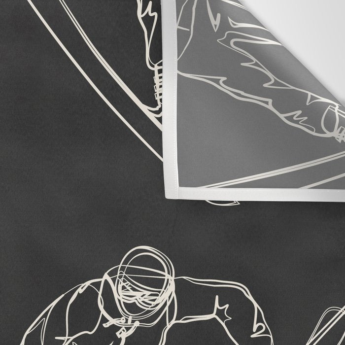 Minimal Skiers Line Art 1 Wall Tapestry Gallery Image 3