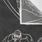 Minimal Skiers Line Art 1 Wall Tapestry Gallery Image 3