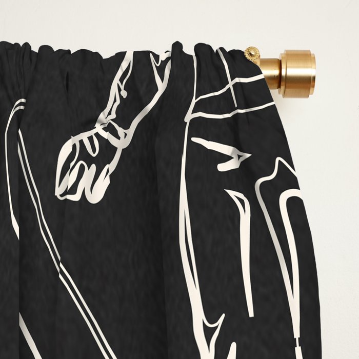 Minimal Skiers Line Art 1 Window Curtain Gallery Image 2