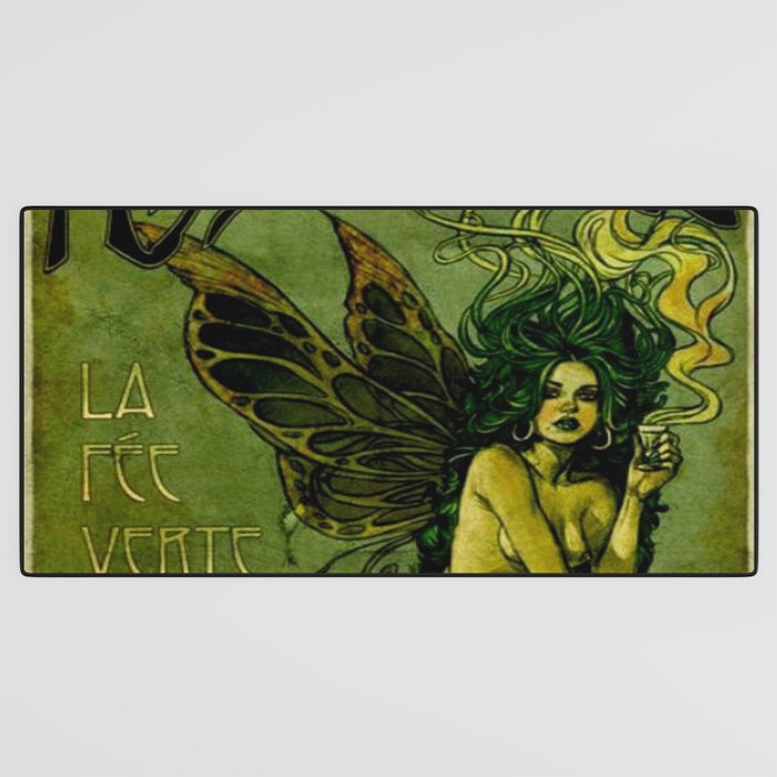 Vintage Parisian Green Fairy Absinthe Alcoholic Aperitif Advertisement Poster Desk Mat Gallery Image 3