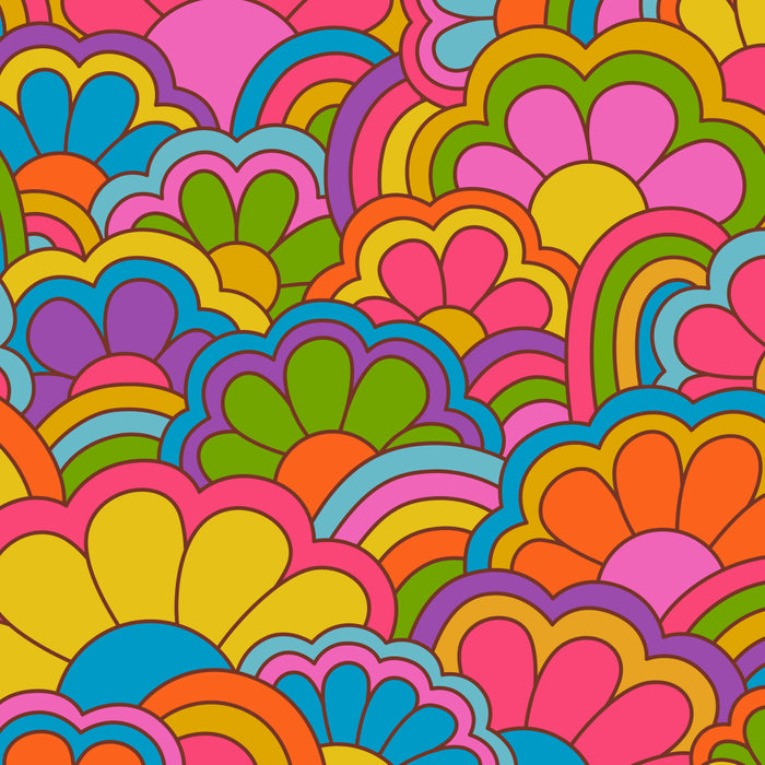 Retro Rainbow Flower Pattern Coffee Mug Gallery Image 2