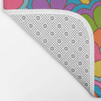 Retro Rainbow Flower Pattern Bath Mat Gallery Image 2