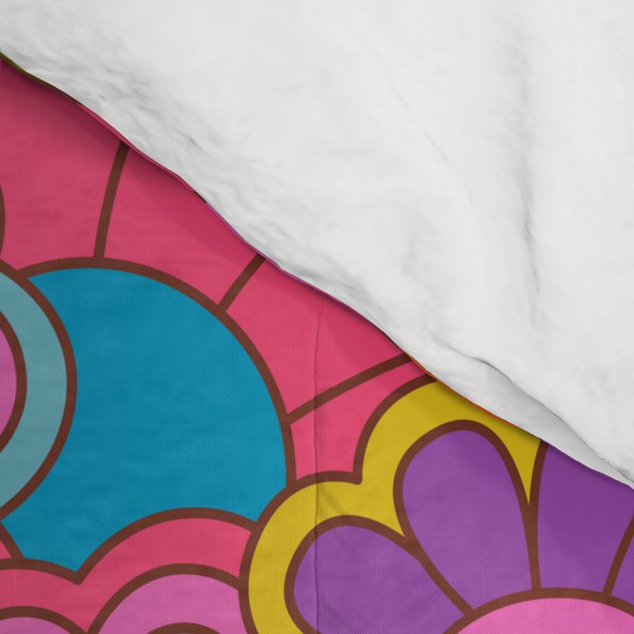 Retro Rainbow Flower Pattern Comforter Gallery Image 4