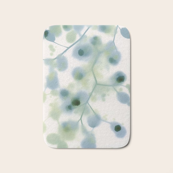 Sage Green Soft Botanical Bath Mat Gallery Image 1