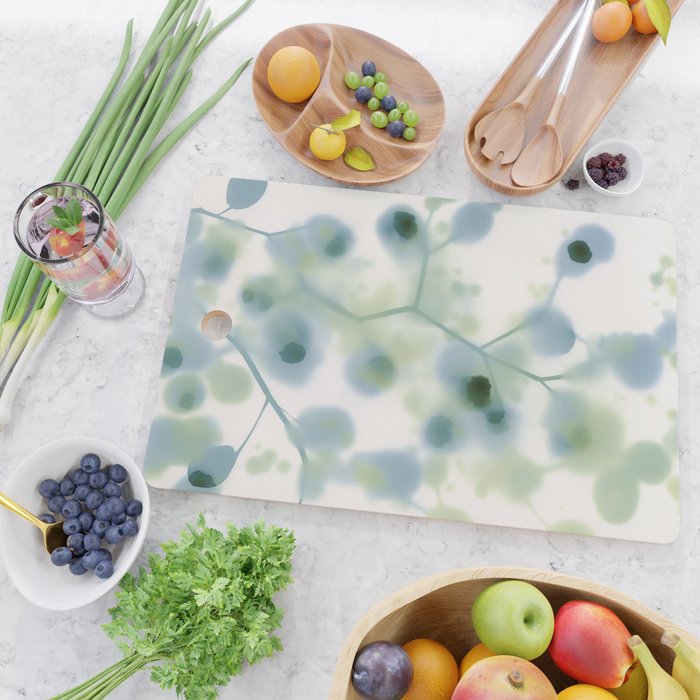 Sage Green Soft Botanical Cutting Board Gallery Image 2