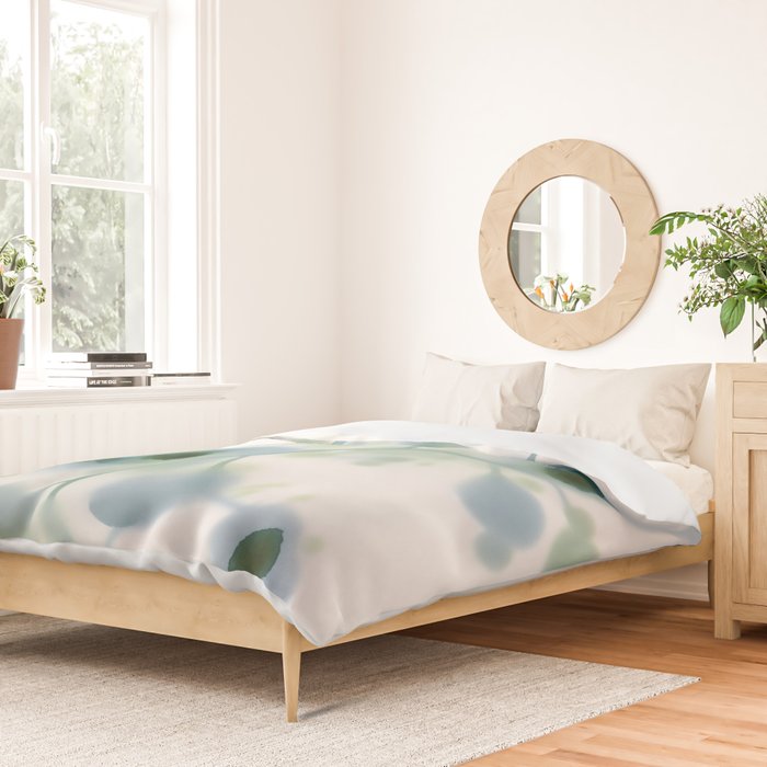 Sage Green Soft Botanical Duvet Cover Gallery Image 2