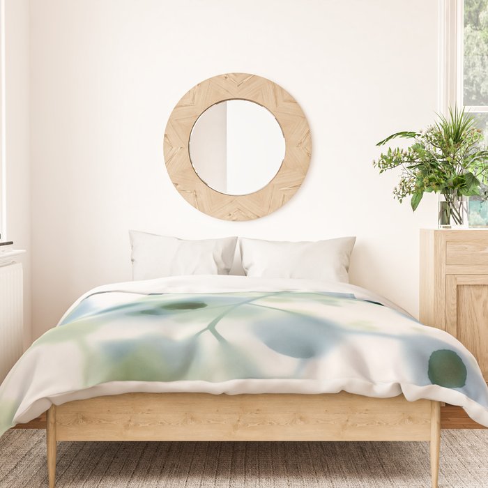 Sage Green Soft Botanical Duvet Cover Gallery Image 3