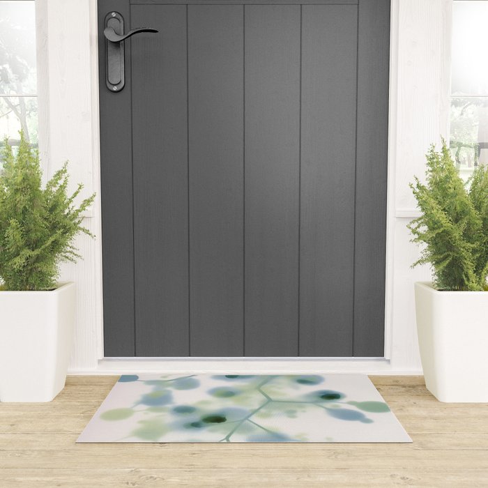 Sage Green Soft Botanical Welcome Mat Gallery Image 3