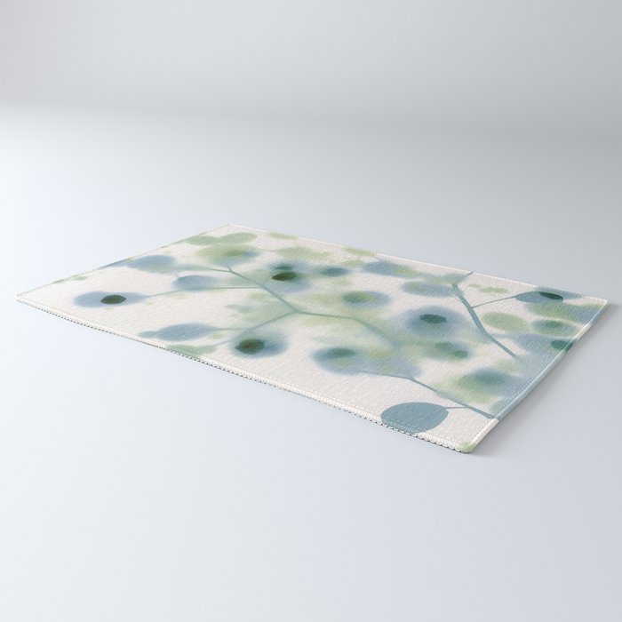 Sage Green Soft Botanical Rug Gallery Image 3