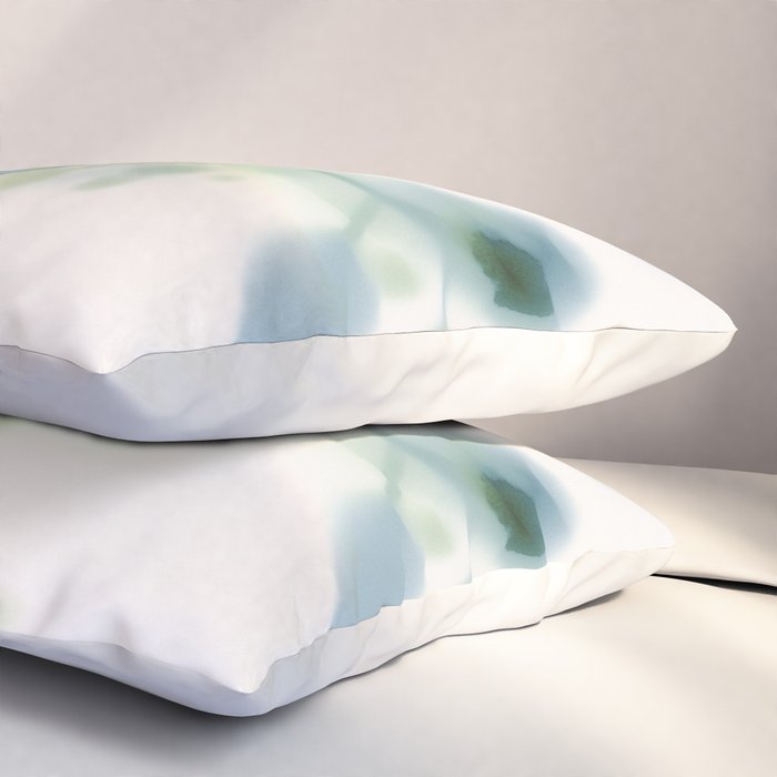 Sage Green Soft Botanical Pillow Sham Gallery Image 3