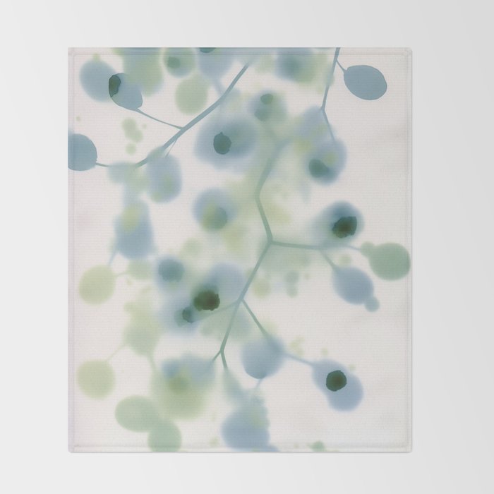 Sage Green Soft Botanical Throw Blanket Gallery Image 2