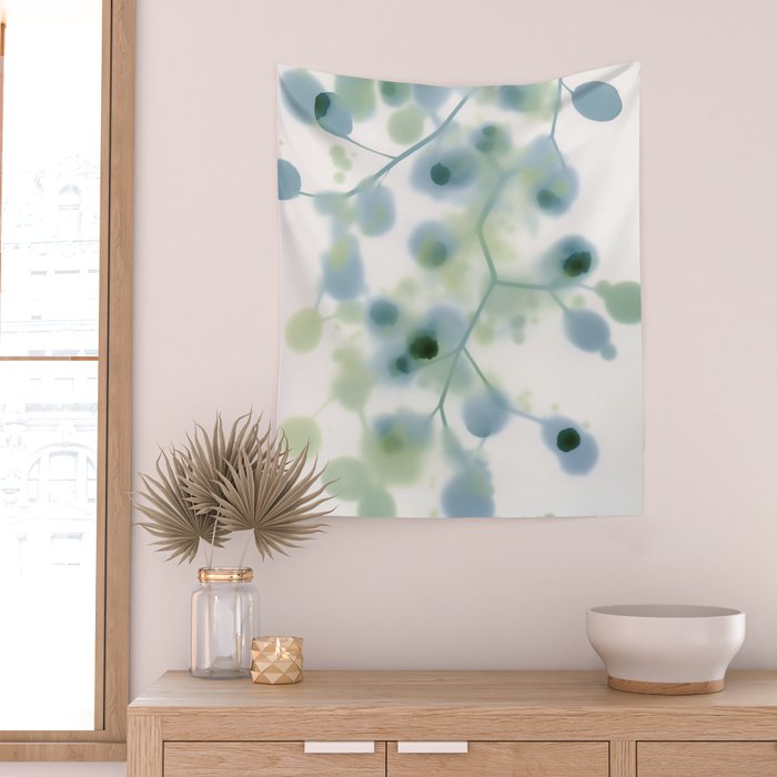 Sage Green Soft Botanical Wall Tapestry Gallery Image 2