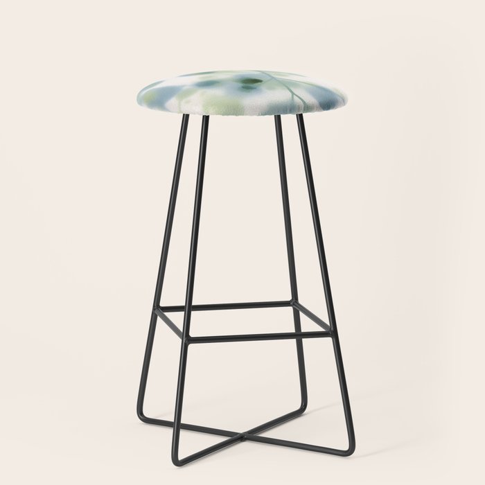 Sage Green Soft Botanical Stool Gallery Image 1