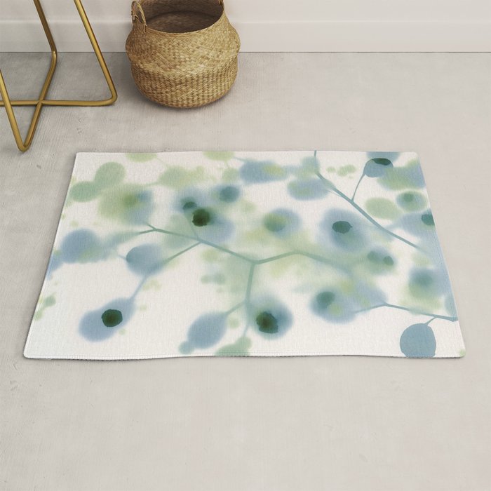 Sage Green Soft Botanical Rug Gallery Image 1