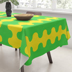 Vivid Ogee A-Go-Go Retro Pop Pattern Neon Green and Yellow Tablecloth Gallery Image 3