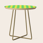 Vivid Ogee A-Go-Go Retro Pop Pattern Neon Green and Yellow Side Table Gallery Image 1