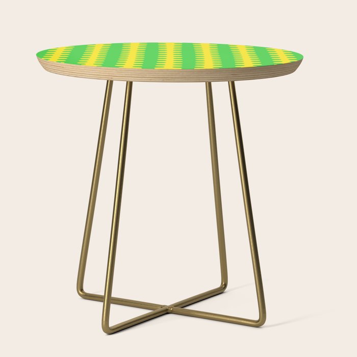Vivid Ogee A-Go-Go Retro Pop Pattern Neon Green and Yellow Side Table Gallery Image 1