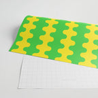 Vivid Ogee A-Go-Go Retro Pop Pattern Neon Green and Yellow Wrapping Paper Gallery Image 2