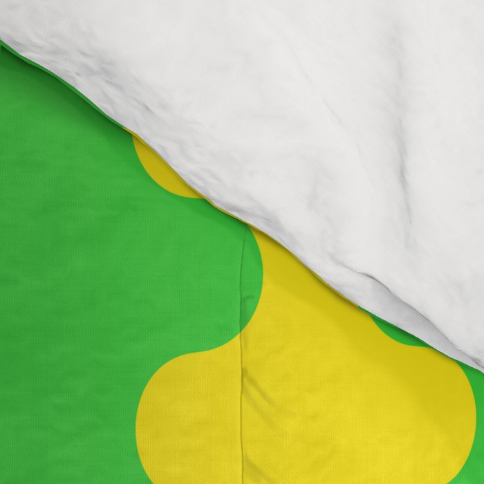 Vivid Ogee A-Go-Go Retro Pop Pattern Neon Green and Yellow Comforter Gallery Image 4