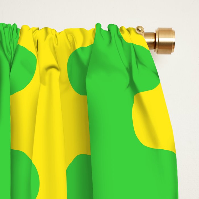 Vivid Ogee A-Go-Go Retro Pop Pattern Neon Green and Yellow Window Curtain Gallery Image 2