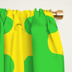 Vivid Ogee A-Go-Go Retro Pop Pattern Neon Green and Yellow Window Curtain Gallery Image 2