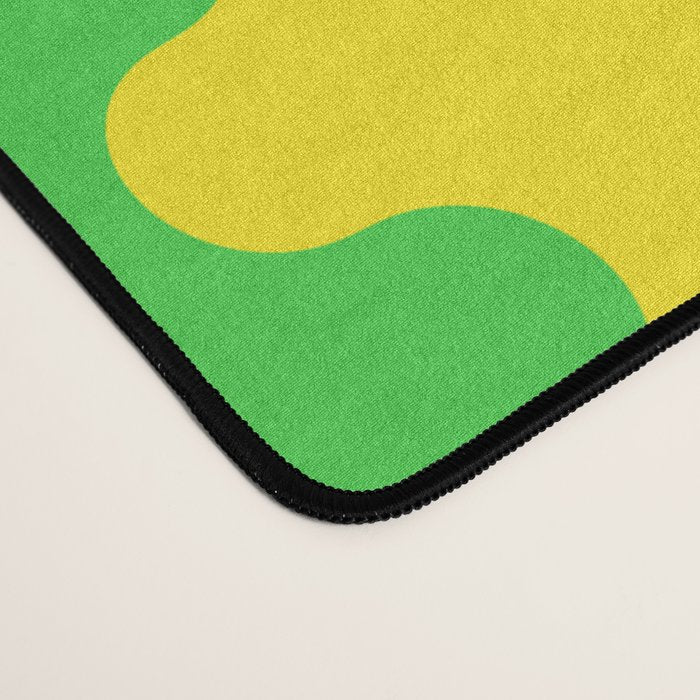 Vivid Ogee A-Go-Go Retro Pop Pattern Neon Green and Yellow Desk Mat Gallery Image 4