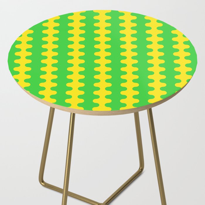Vivid Ogee A-Go-Go Retro Pop Pattern Neon Green and Yellow Side Table Gallery Image 2