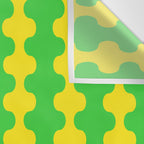 Vivid Ogee A-Go-Go Retro Pop Pattern Neon Green and Yellow Wall Tapestry Gallery Image 3