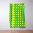 Vivid Ogee A-Go-Go Retro Pop Pattern Neon Green and Yellow Window Curtain Gallery Image 3