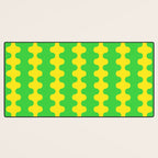 Vivid Ogee A-Go-Go Retro Pop Pattern Neon Green and Yellow Desk Mat Gallery Image 3