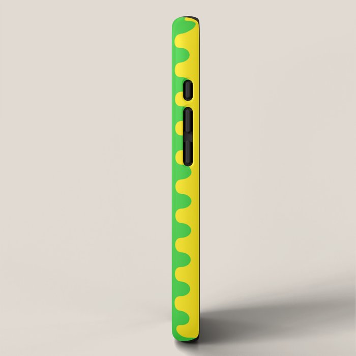 Vivid Ogee A-Go-Go Retro Pop Pattern Neon Green and Yellow iPhone Case Gallery Image 2