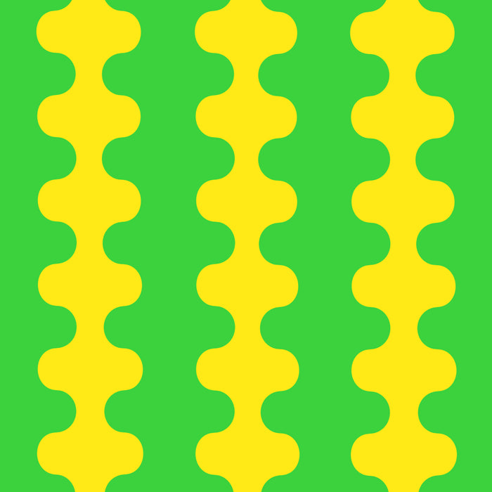 Vivid Ogee A-Go-Go Retro Pop Pattern Neon Green and Yellow Coffee Mug Gallery Image 2