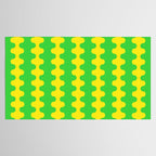 Vivid Ogee A-Go-Go Retro Pop Pattern Neon Green and Yellow Tablecloth Gallery Image 2