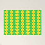 Vivid Ogee A-Go-Go Retro Pop Pattern Neon Green and Yellow Welcome Mat Gallery Image 1