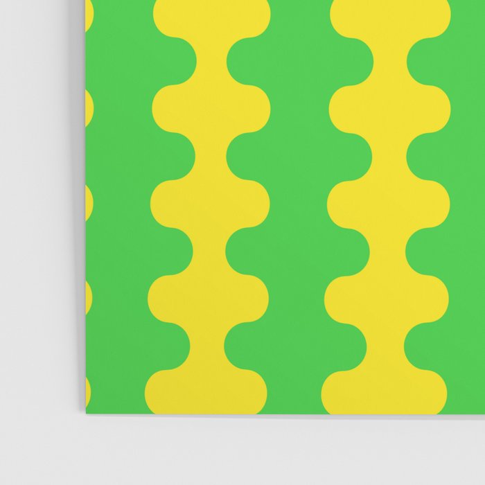 Vivid Ogee A-Go-Go Retro Pop Pattern Neon Green and Yellow Poster Gallery Image 3