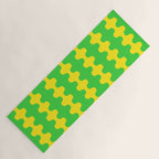 Vivid Ogee A-Go-Go Retro Pop Pattern Neon Green and Yellow Yoga Mat Gallery Image 1