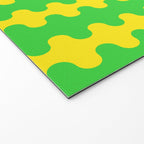 Vivid Ogee A-Go-Go Retro Pop Pattern Neon Green and Yellow Welcome Mat Gallery Image 2