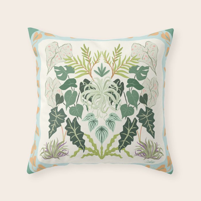 Greenery Garden Throw Pillow Gallery Image 6